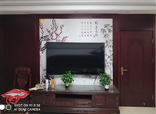 三亚中式家庭装修电视柜效果展示